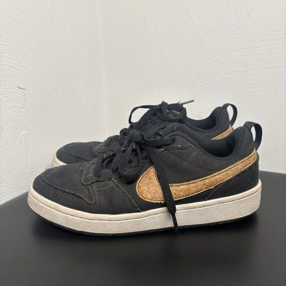 Nike Boys Court Borough Low 2 DC7949-001 Black Casual Shoes Sneakers Size 6Y